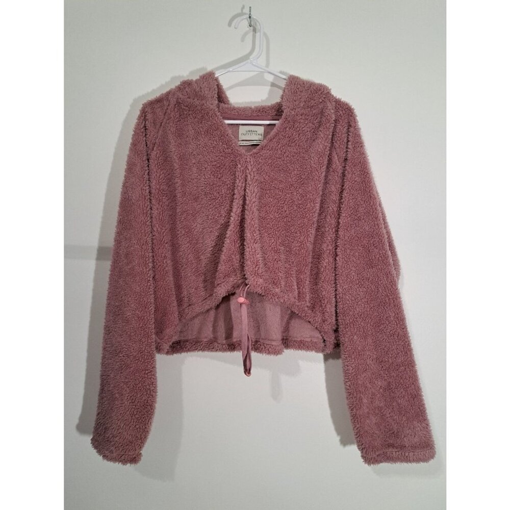 Urban Outfitters Pink Fuzzy Cropped hoodie size Medium